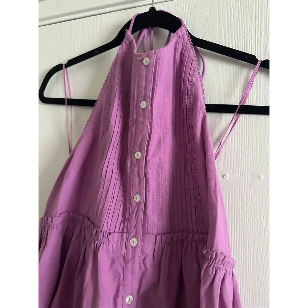 Free People Desert Days Mini Dress in Dramatic Orchid Size Small *would fit medi